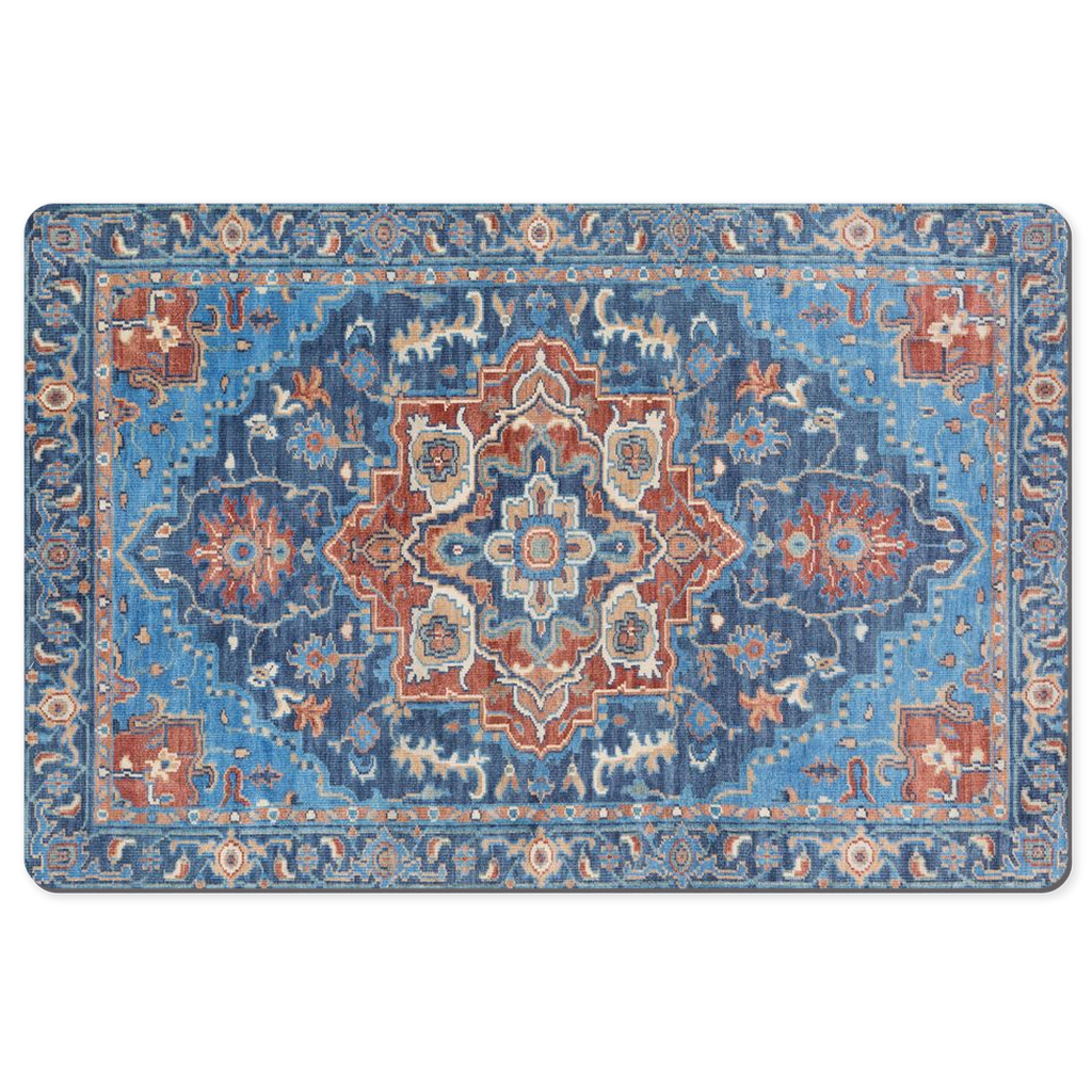 Miletus Persian Desk Mat Antique Blue Red