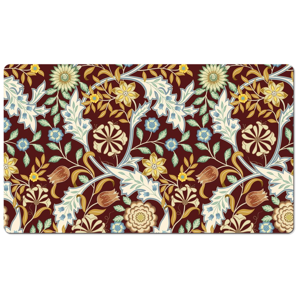 William Morris Desk Mat Wilhelmina Chocolate Floral