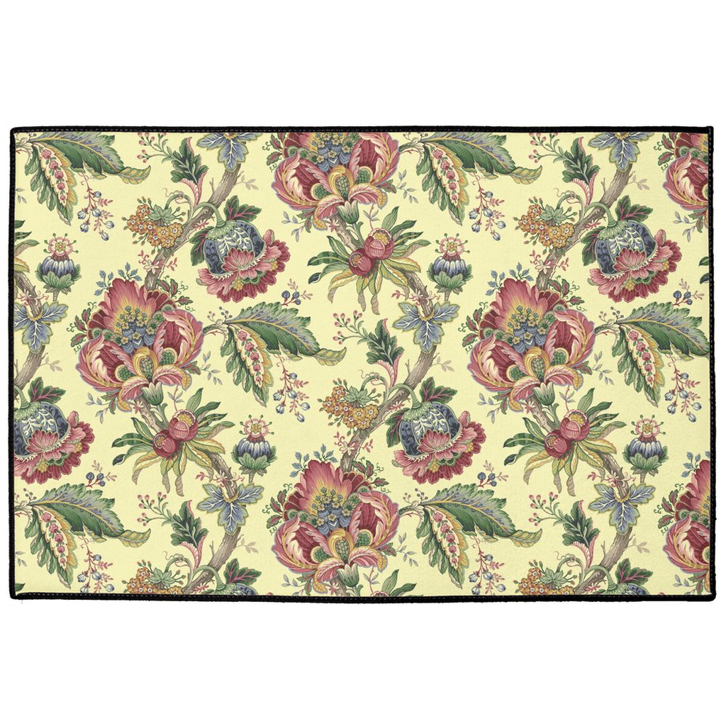 Gosford Chintz Indoor/Outdoor Floor Mat Lemon Pink Floral