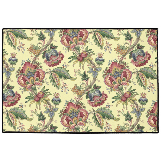 Gosford Chintz Indoor/Outdoor Floor Mat Lemon Pink Floral