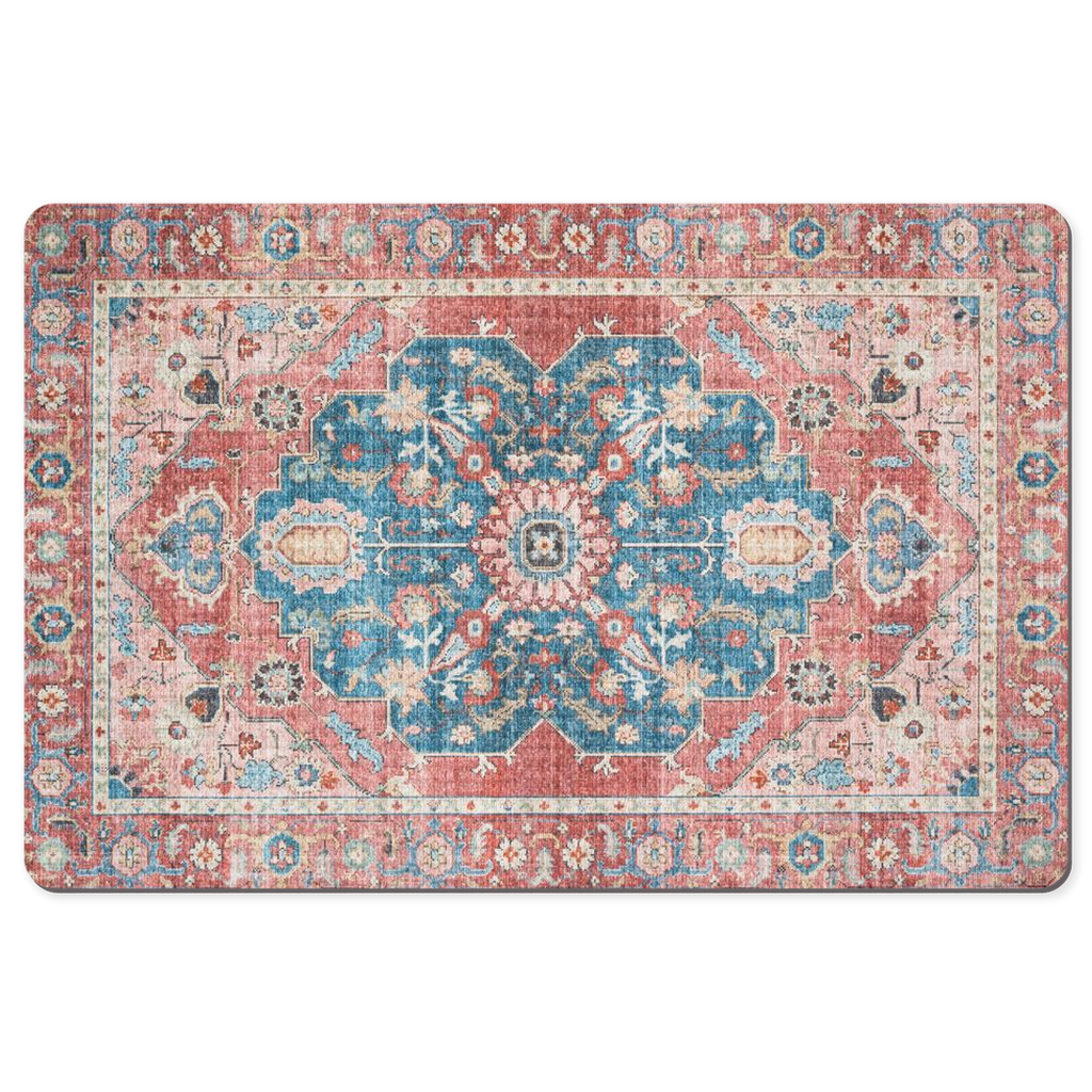 Arjan Persian Desk Mat Faded Red Blue