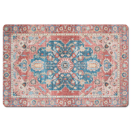 Arjan Persian Desk Mat Faded Red Blue