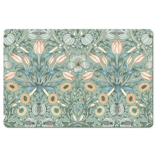 William Morris Desk Mat Duck Egg Blue Floral