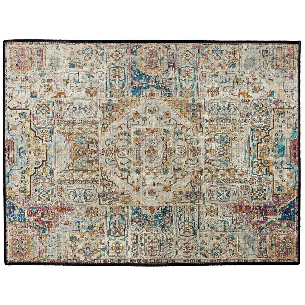 Nishapur Persian Indoor/Outdoor Floor Mat Faded Beige Spice