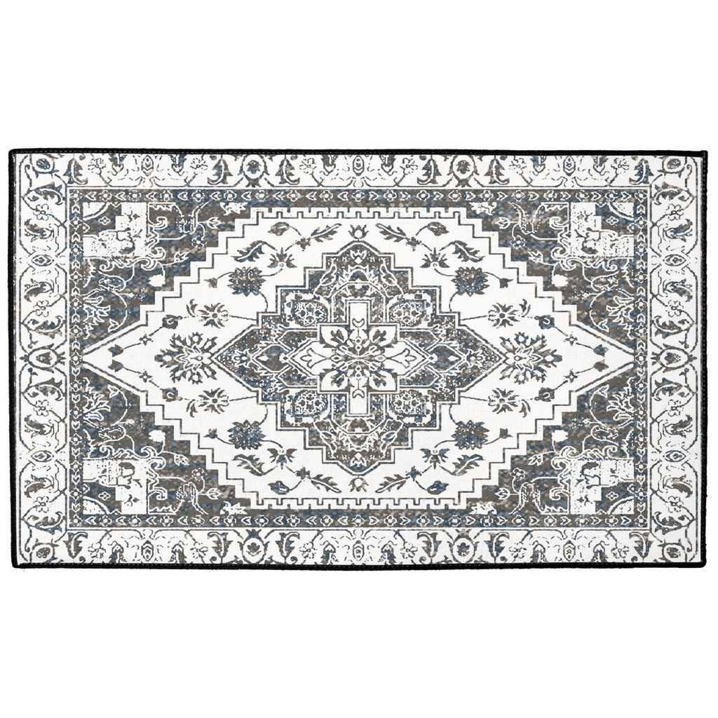 Ariana Persian Indoor/Outdoor Floor Mat Antique Black White