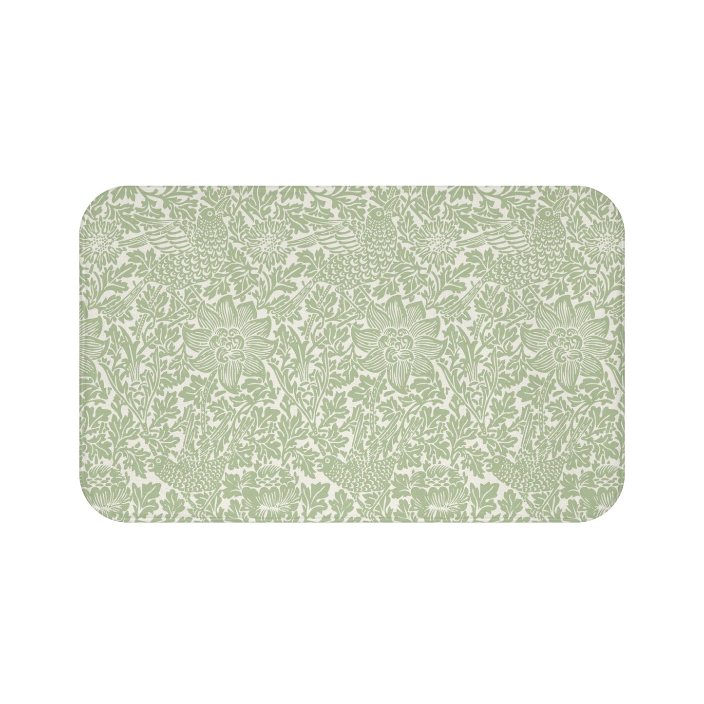 William Morris Bath Mat Bird & Anemone Sage Green