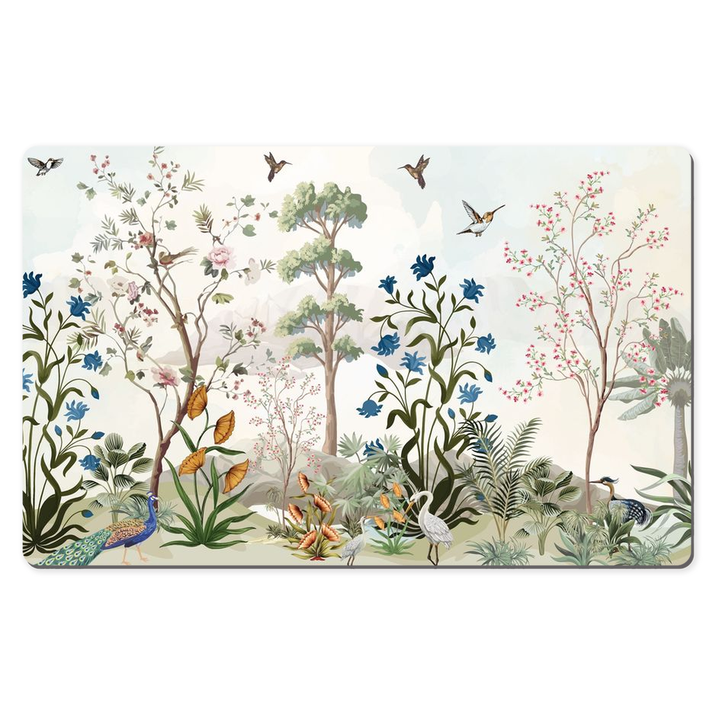 Chinoiserie Desk Mat Magical Bird Garden