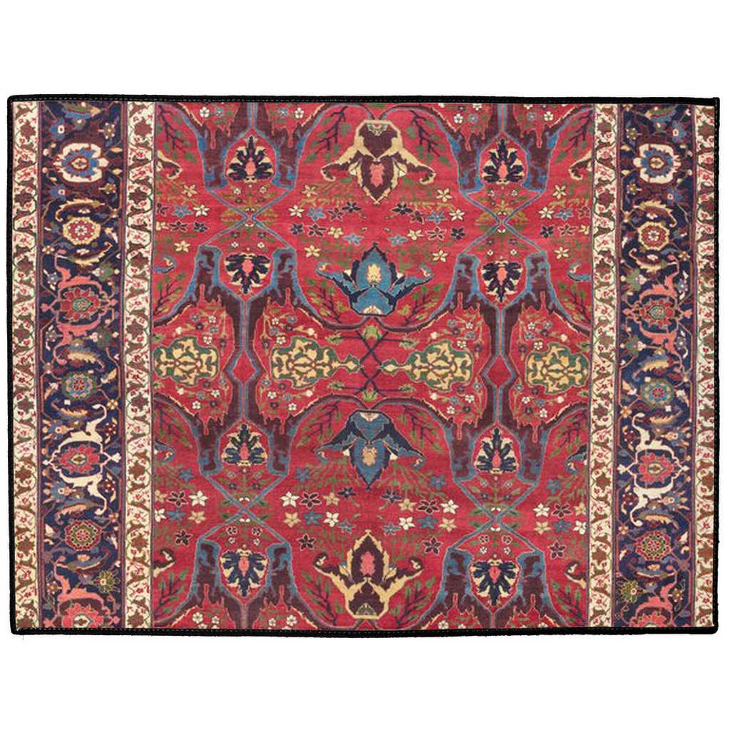 Bijar Persian Indoor/Outdoor Floor Mat Antique Burgundy Red