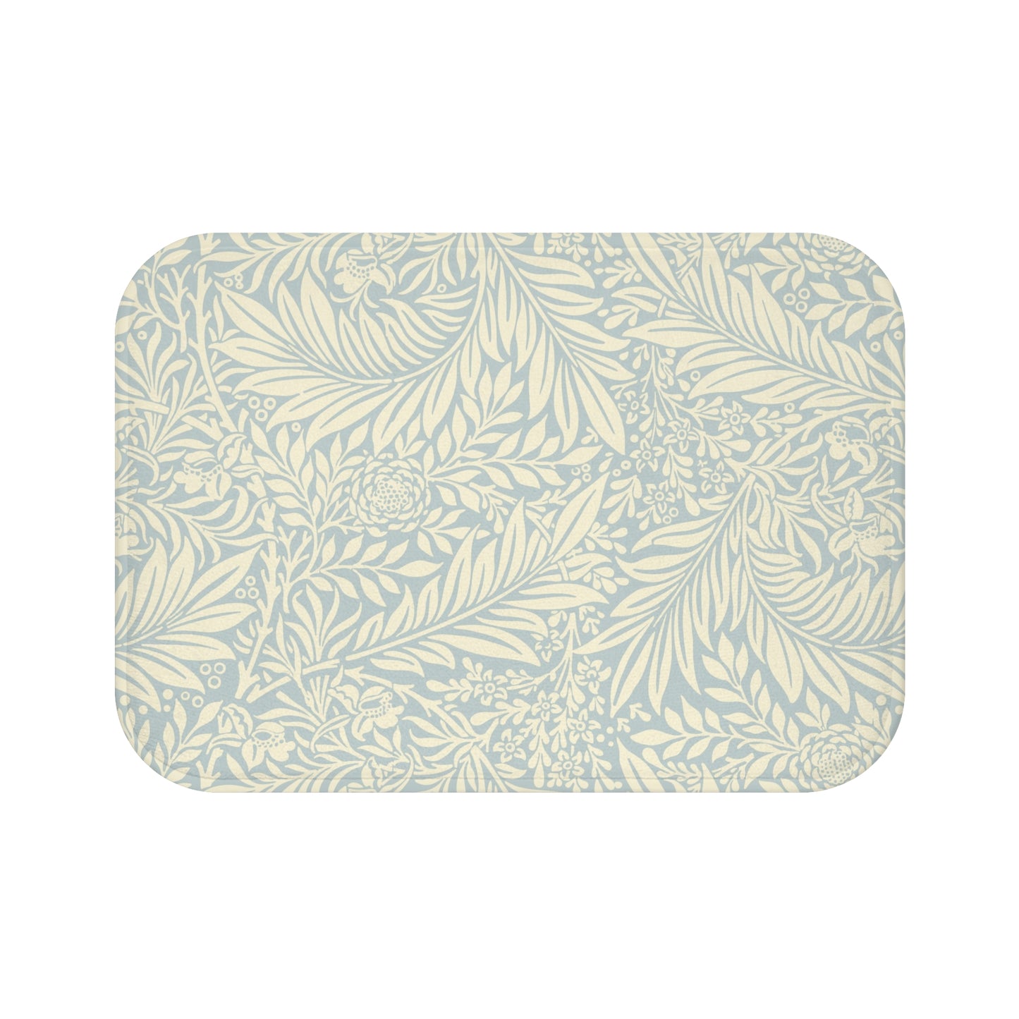 William Morris Bath Mat Larkspur Soft Blue Cream