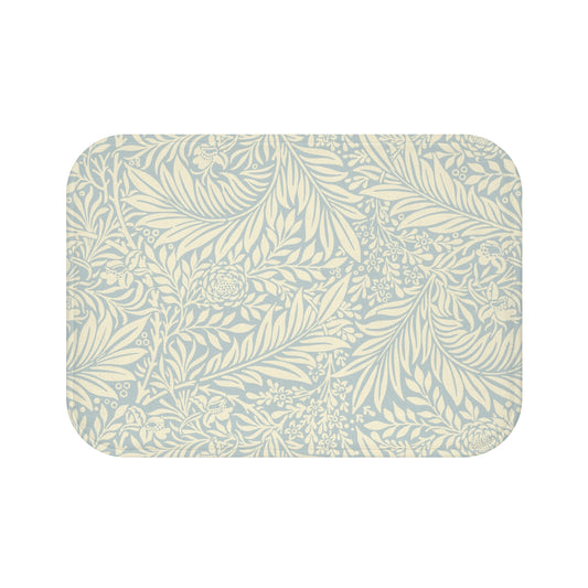 William Morris Bath Mat Larkspur Soft Blue Cream