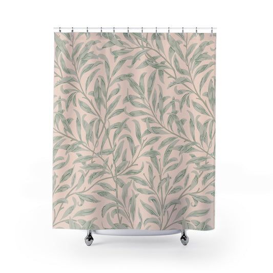 William Morris Willow Bough Peach Sage Shower Curtain