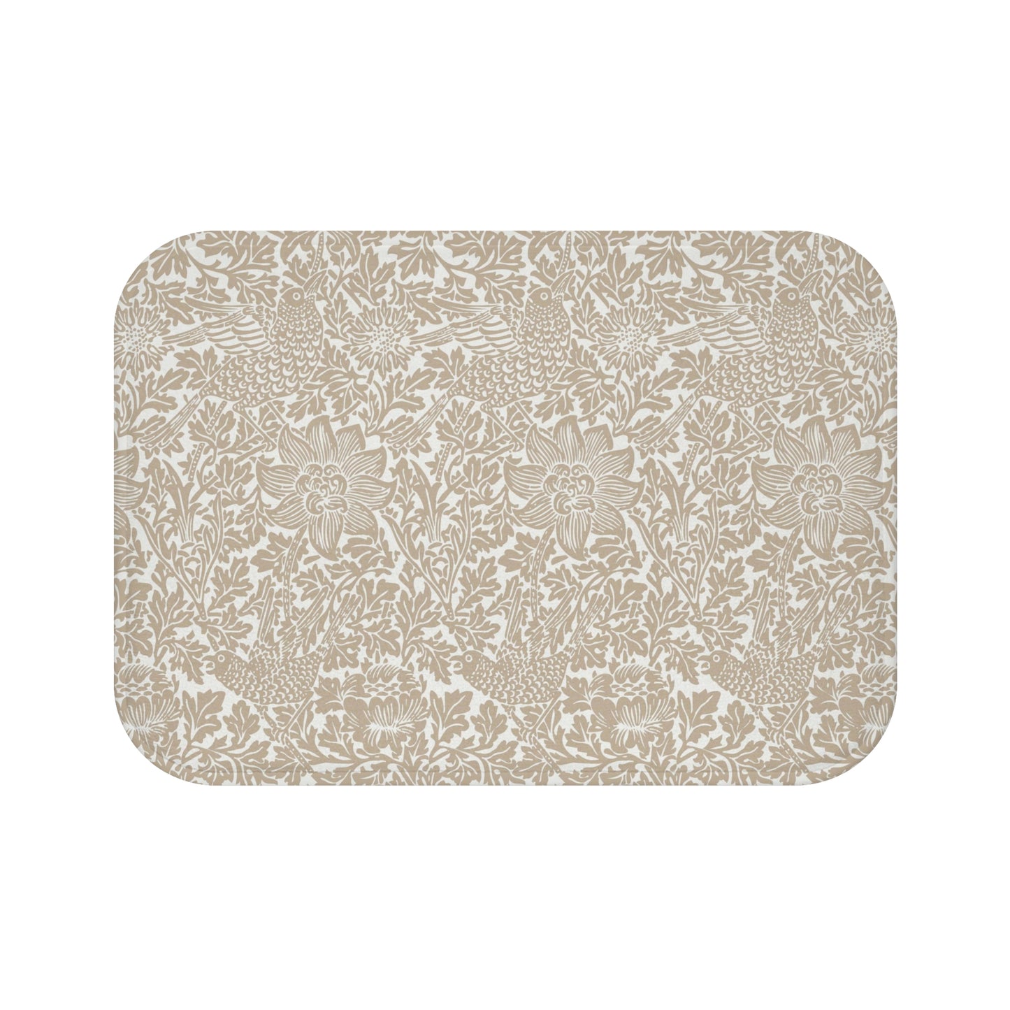 William Morris Bath Mat Bird and Anemone Beige