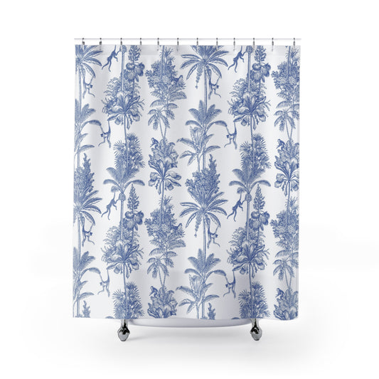 Blue Monkey Jungle Shower Curtain