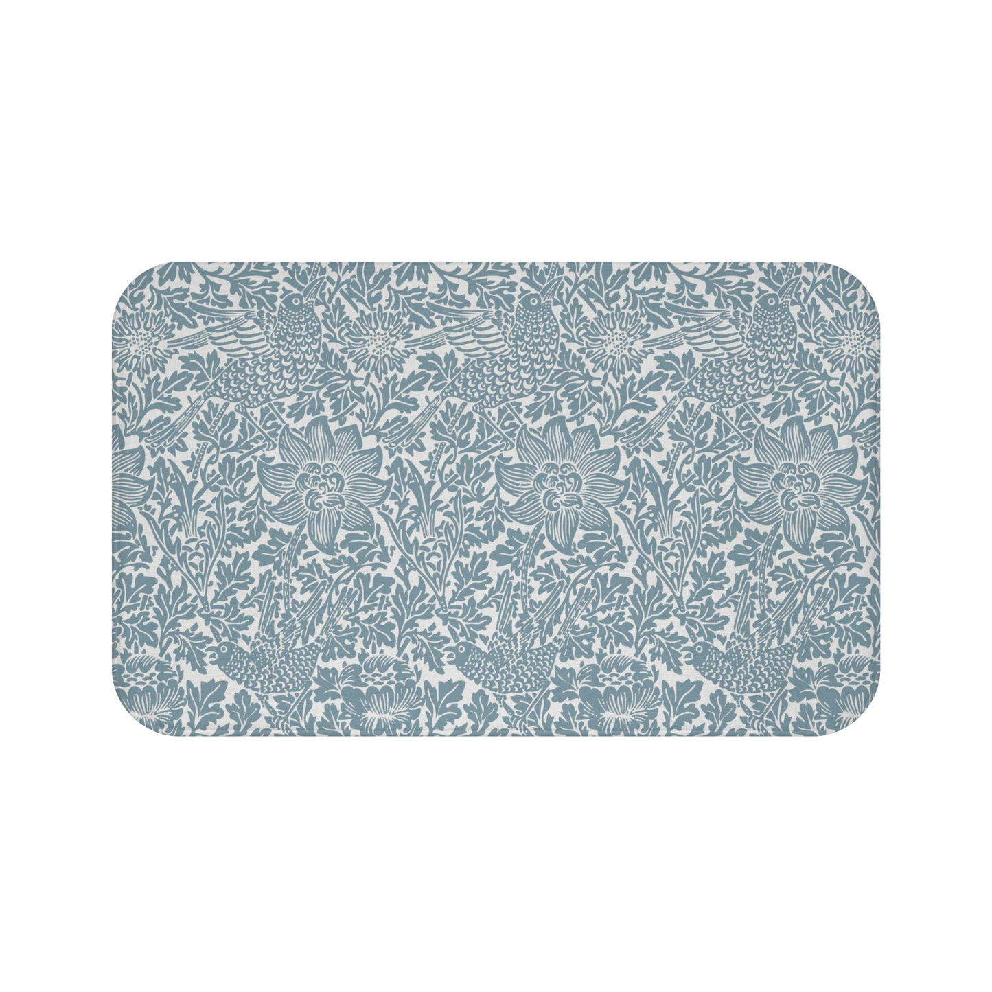 William Morris Bath Mat Bird & Anemone Slate Blue