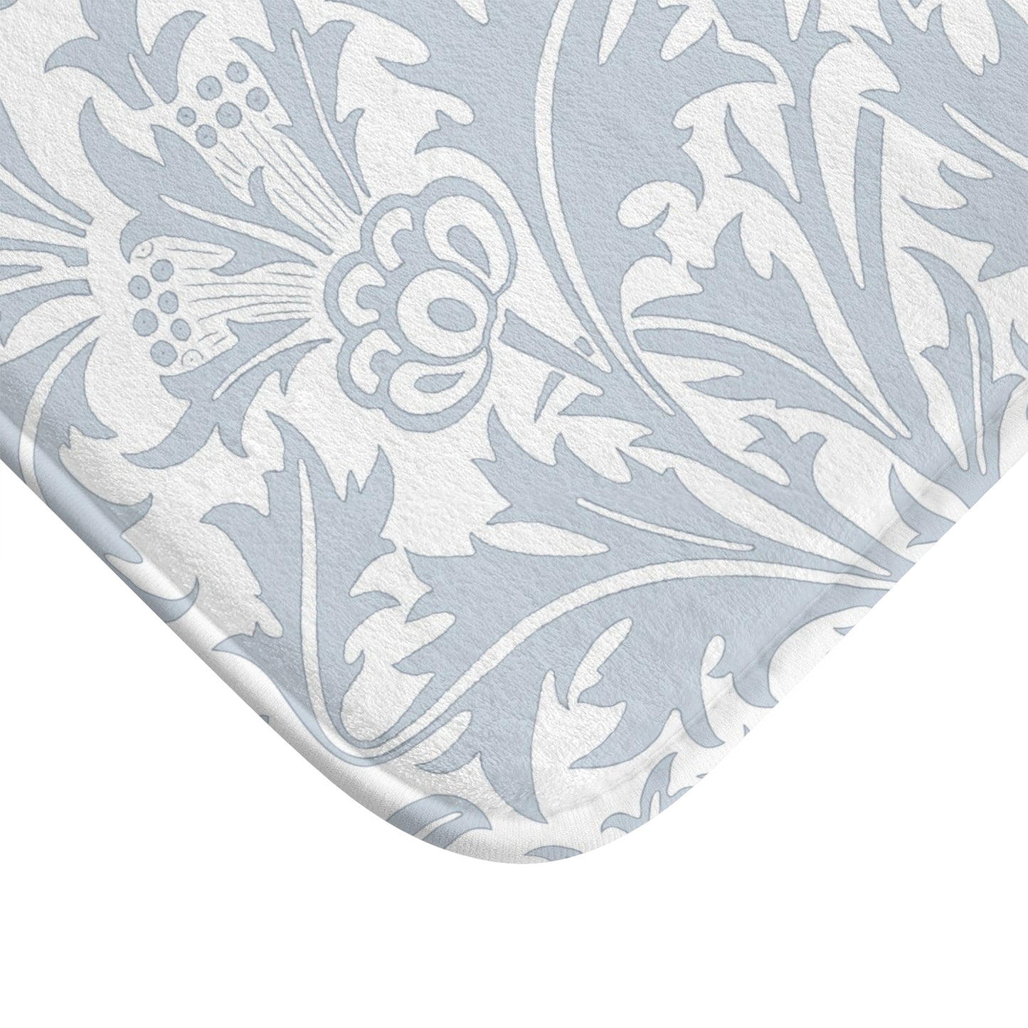 William Morris Bath Mat Thistle Silver Blue Gray