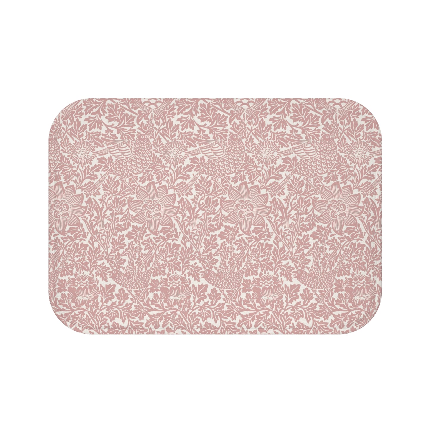 William Morris Bath Mat Bird & Anemone Pink