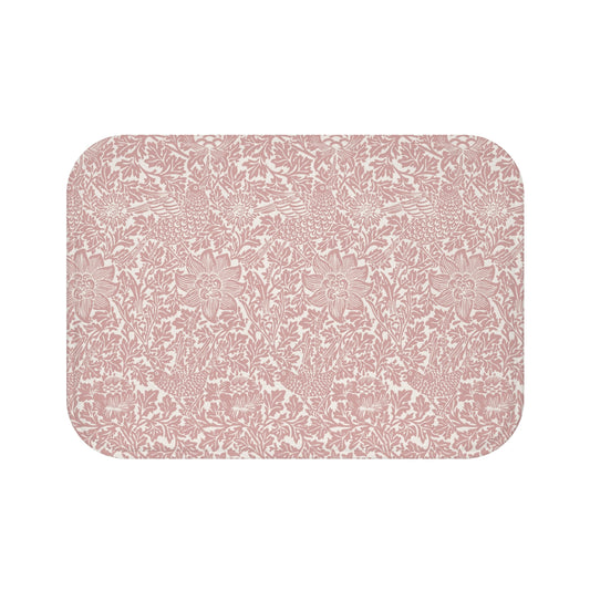 William Morris Bath Mat Bird & Anemone Pink
