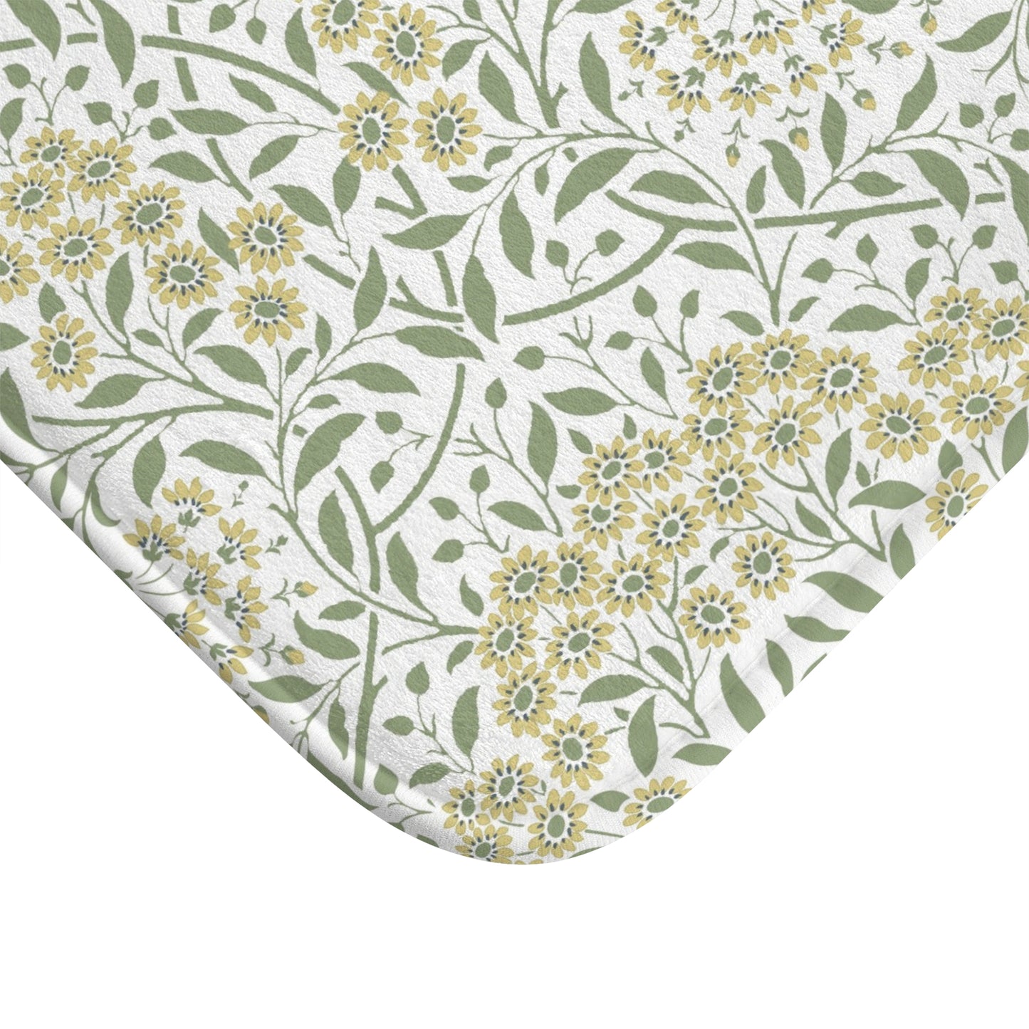 William Morris Bath Mat Floral Yellow Green