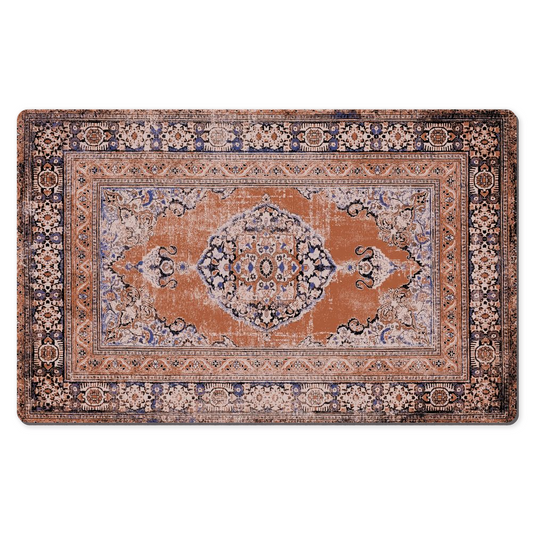 Zana Persian Desk Mat Antique Terracotta Blue