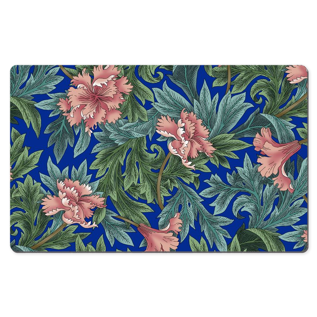 William Morris Desk Mat Art Nouveau Blue Pink Floral