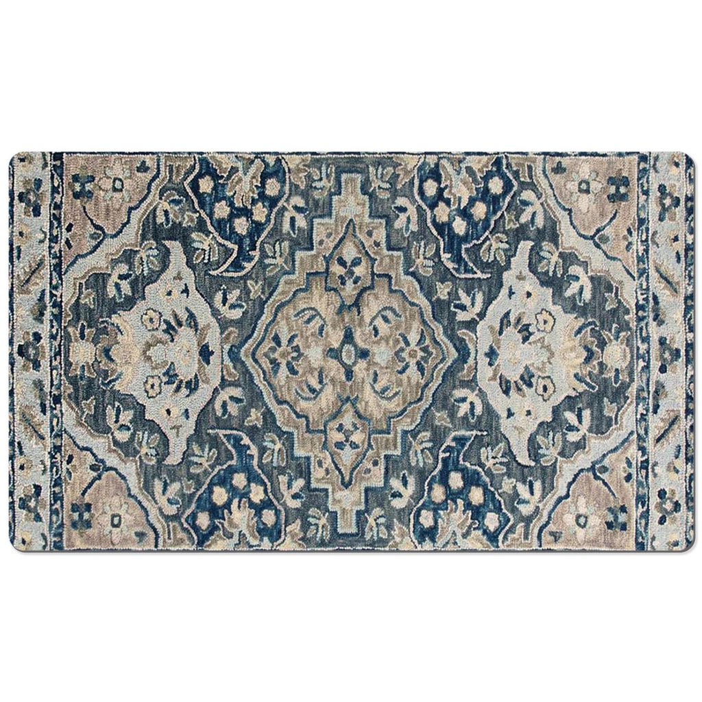 Bukhara Persian Desk Mat Antique Black Blue Greige