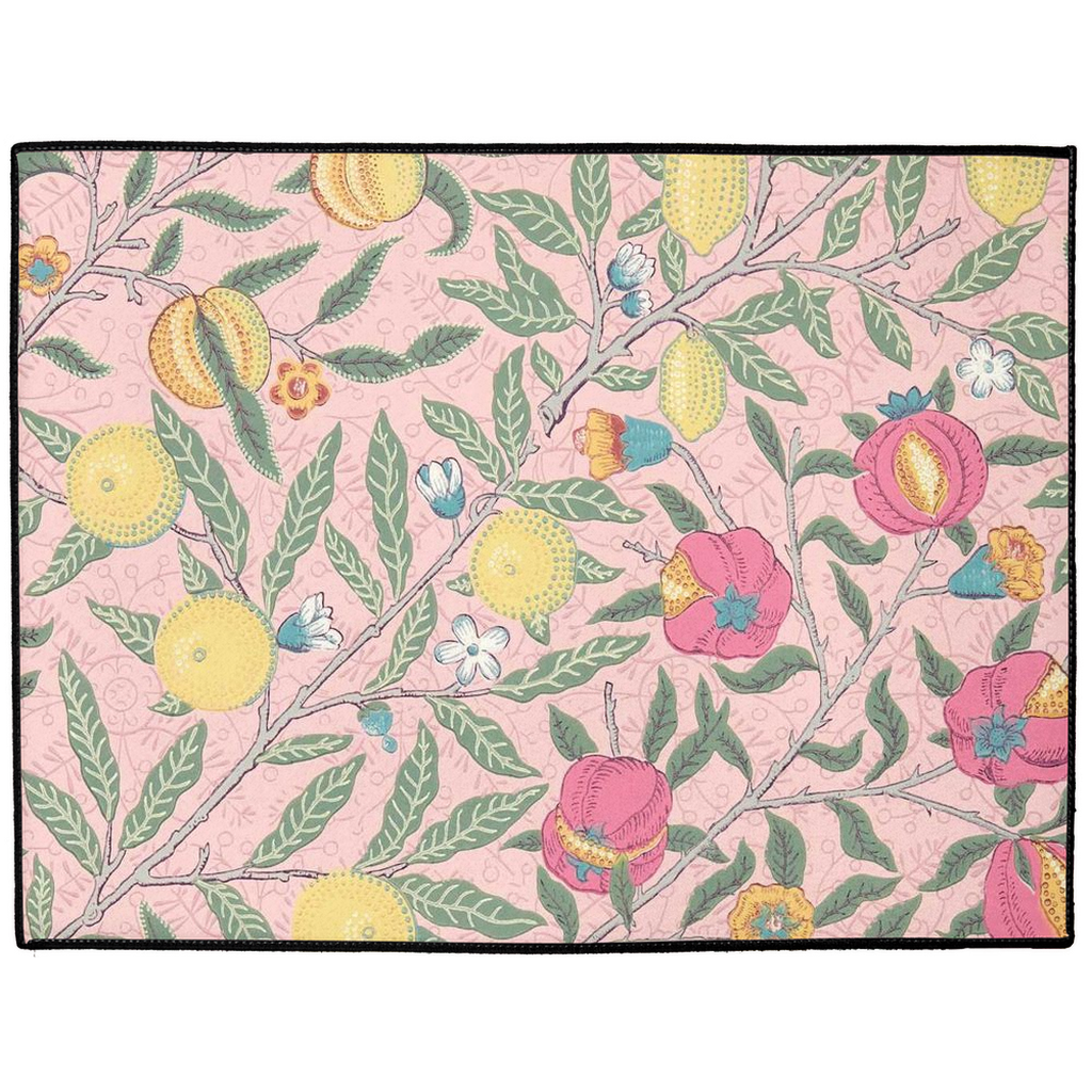 Fruit Indoor/Outdoor Floor Mat William Morris Pink Green
