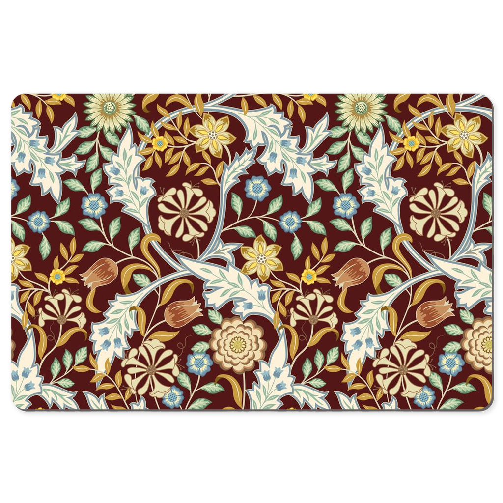 William Morris Desk Mat Wilhelmina Chocolate Floral