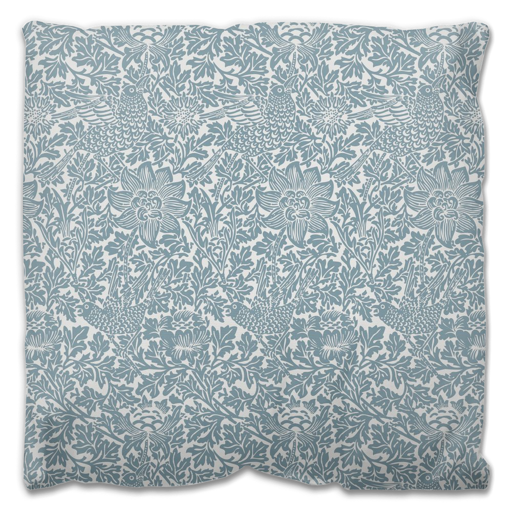 Bird & Anemone Outdoor Pillows William Morris Slate Blue