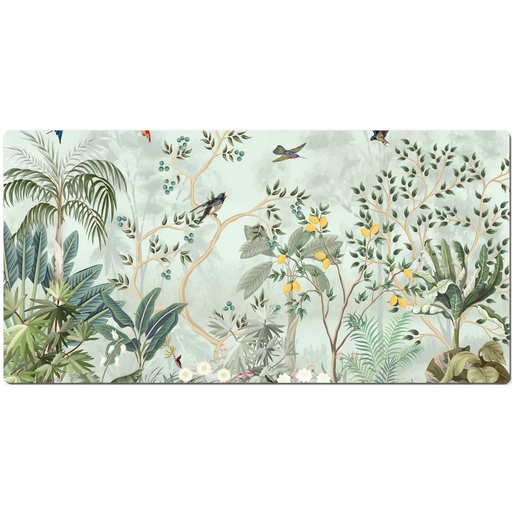 Chinoiserie Desk Mat Magical Bird Garden Mint Green