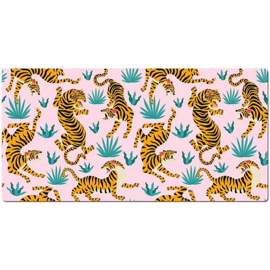 Tiger Jungle Desk Mat Baby Pink