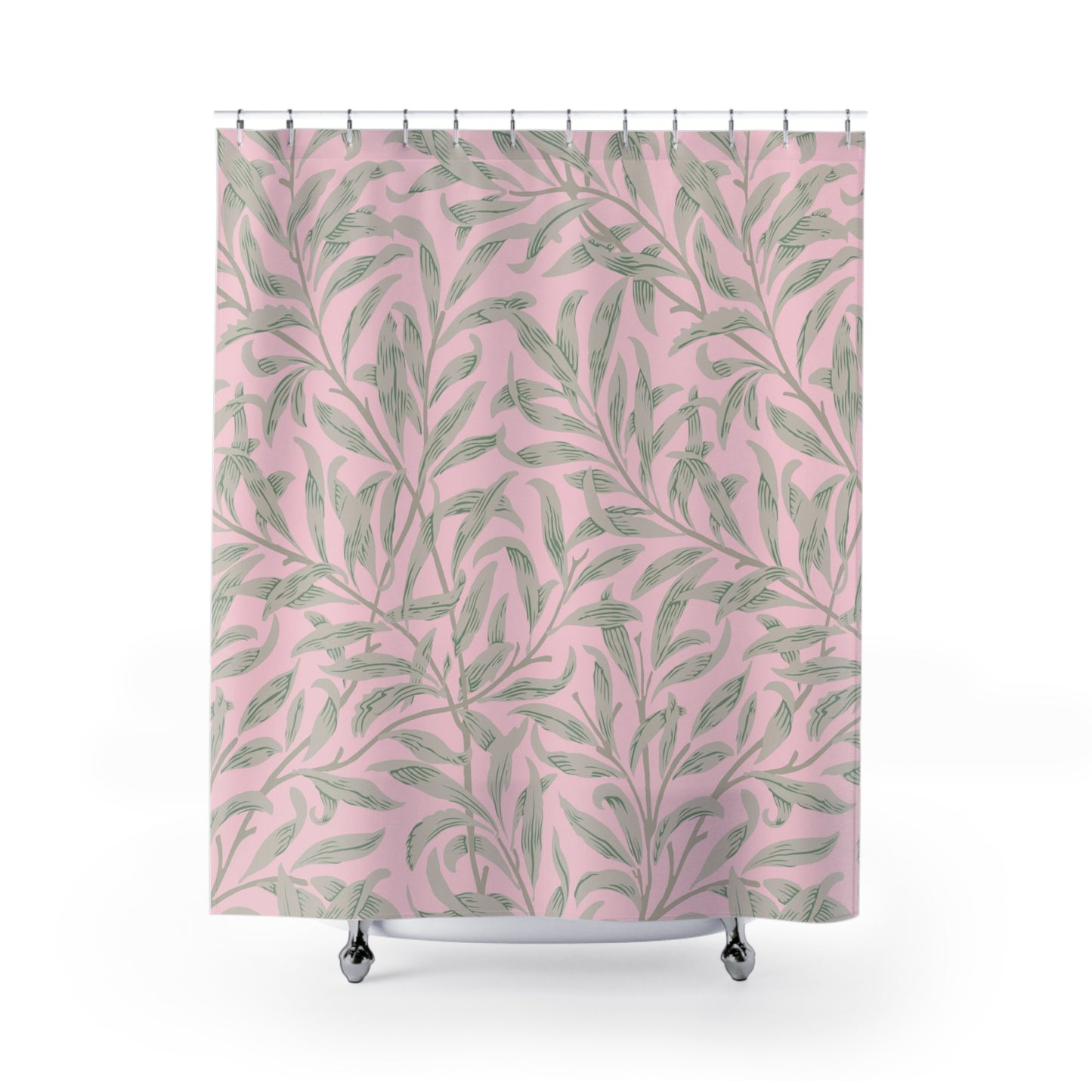 William Morris Willow Bough Pink Sage Shower Curtain