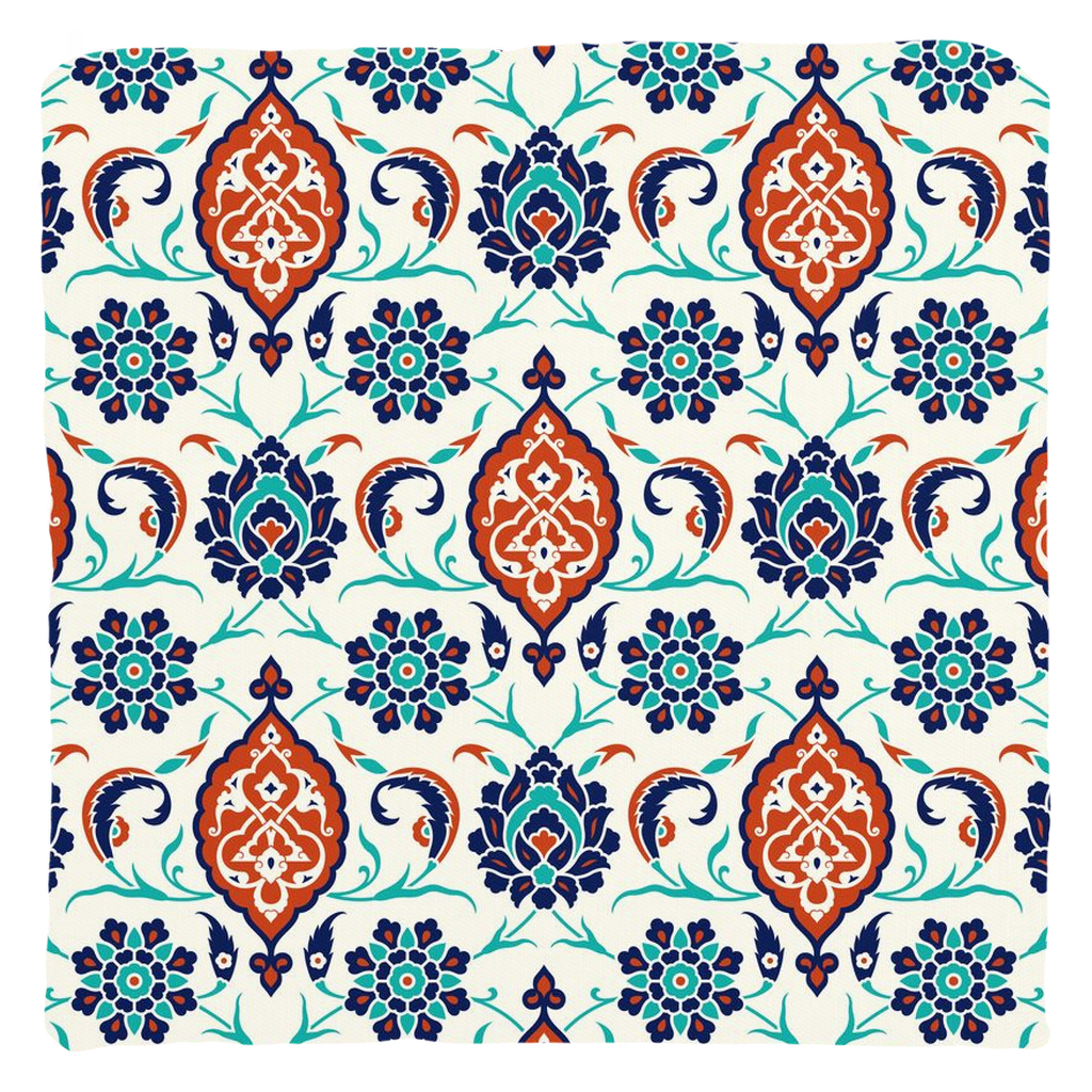 Mara Ottoman Cotton Pillows Blue Red