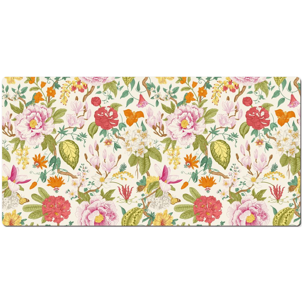 Summer Floral Desk Mat Cottage Garden Flowers