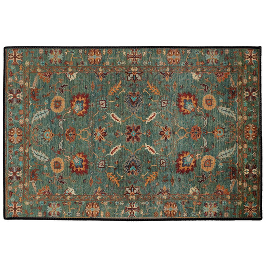 Kashmar Persian Indoor/Outdoor Floor Mat Forest Green Bronze