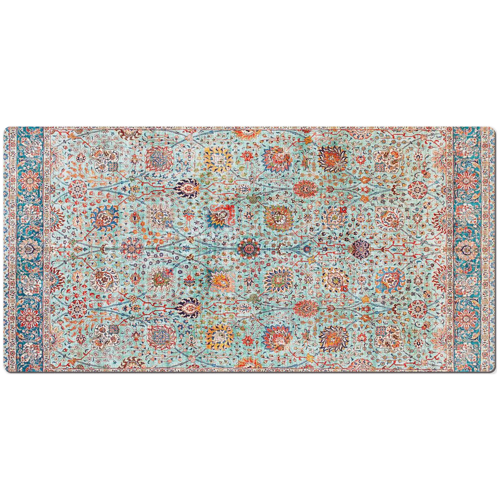 Zahra Persian Desk Mat Antique Aqua Blue