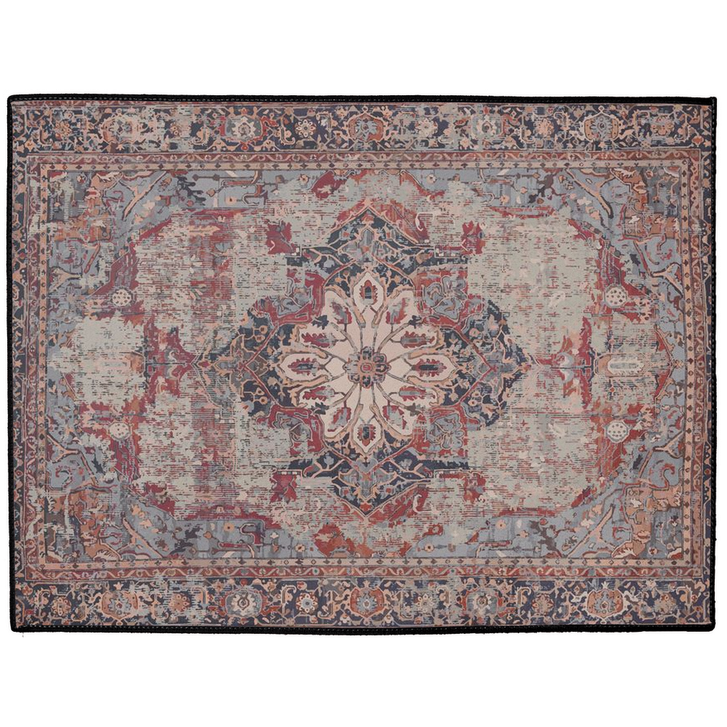 Qumis Persian Indoor/Outdoor Floor Mat Antique Plum Rose