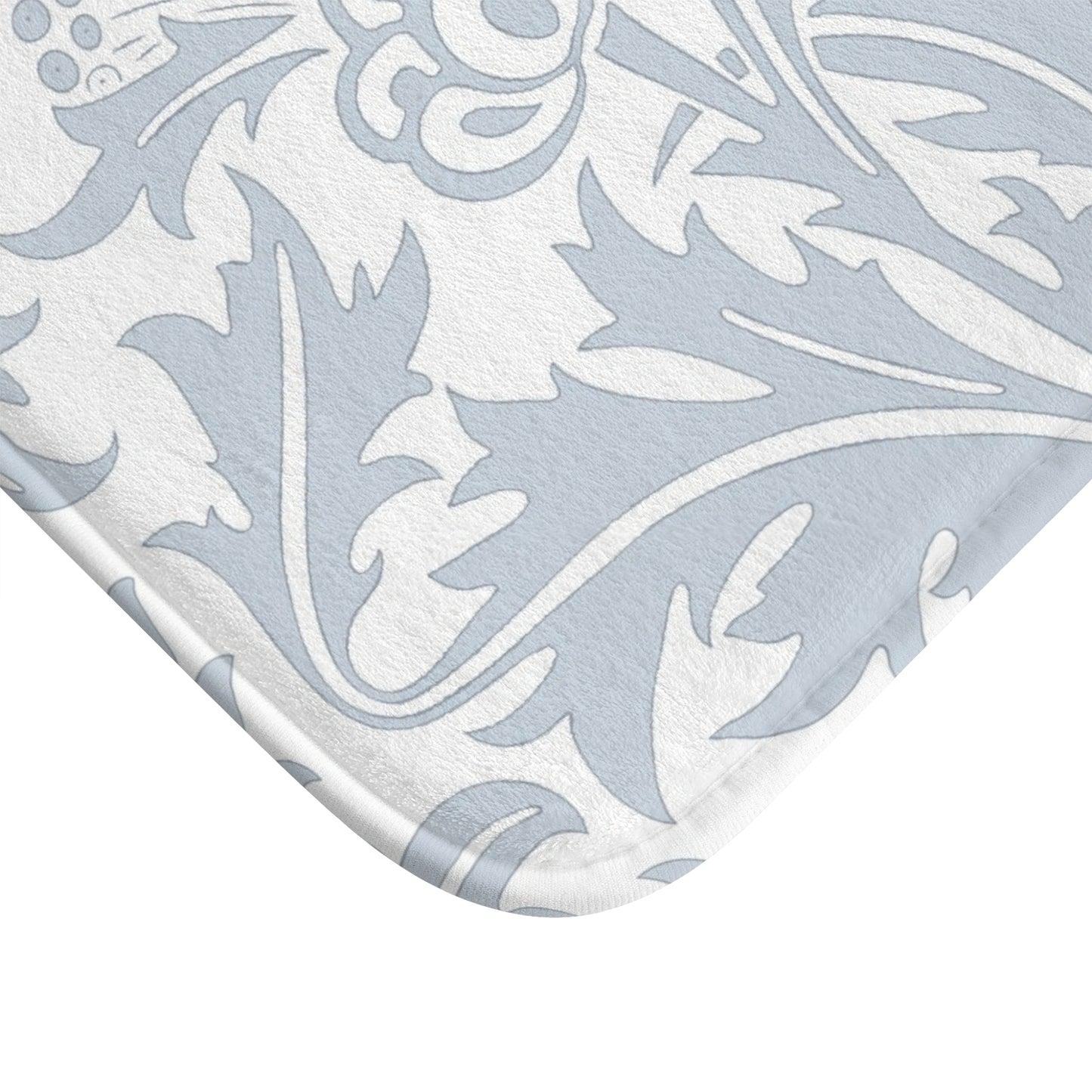 William Morris Bath Mat Thistle Silver Blue Gray