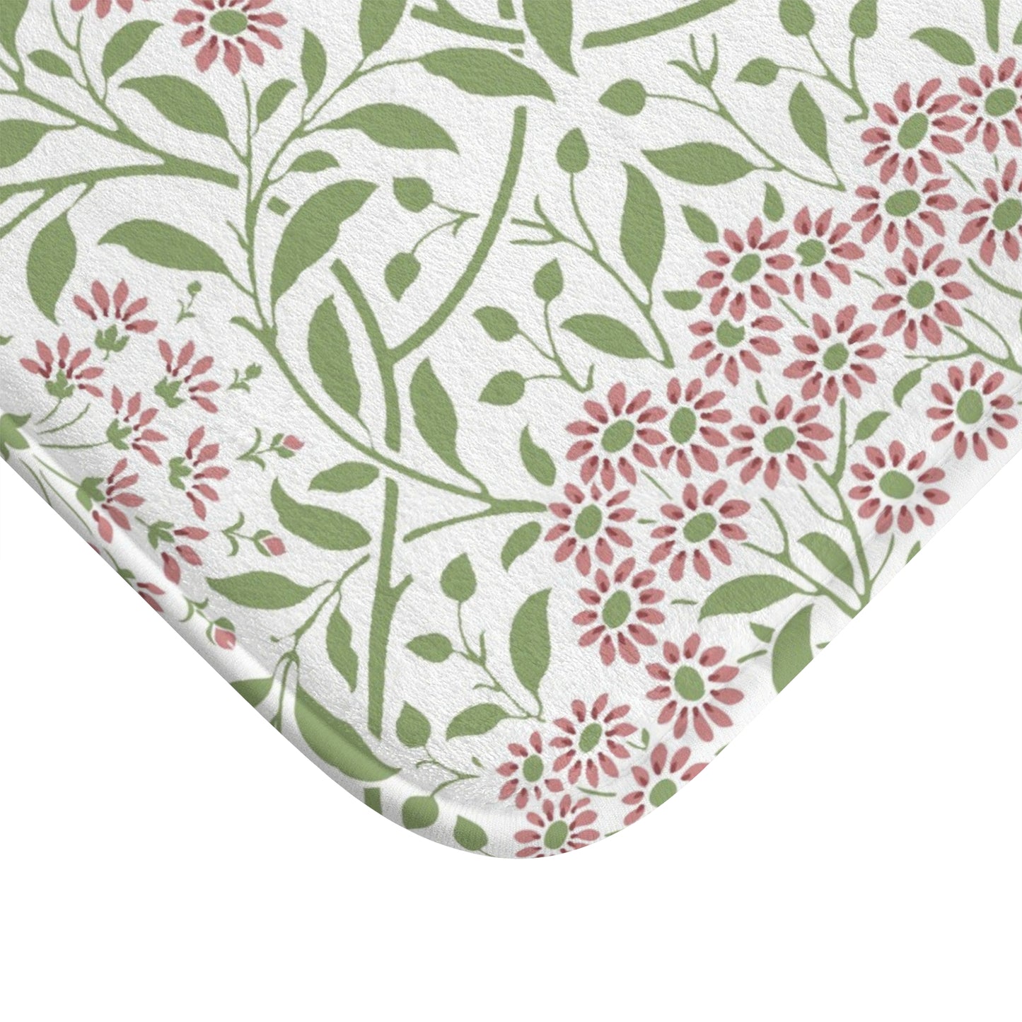 William Morris Bath Mat Floral Pink Green