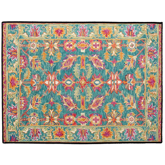 Sardis Persian Indoor/Outdoor Floor Mat Colorful Turquoise Orange