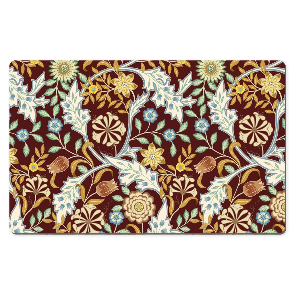 William Morris Desk Mat Wilhelmina Chocolate Floral