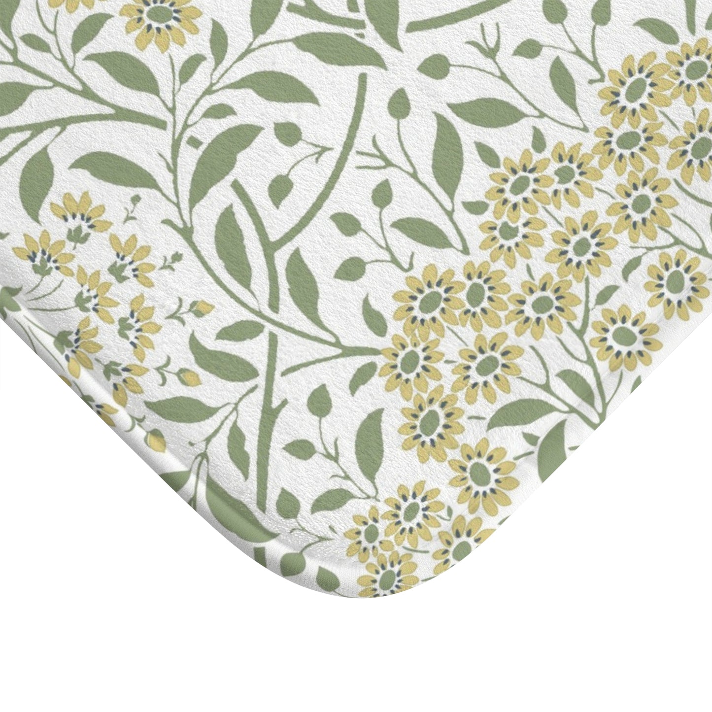 William Morris Bath Mat Floral Yellow Green