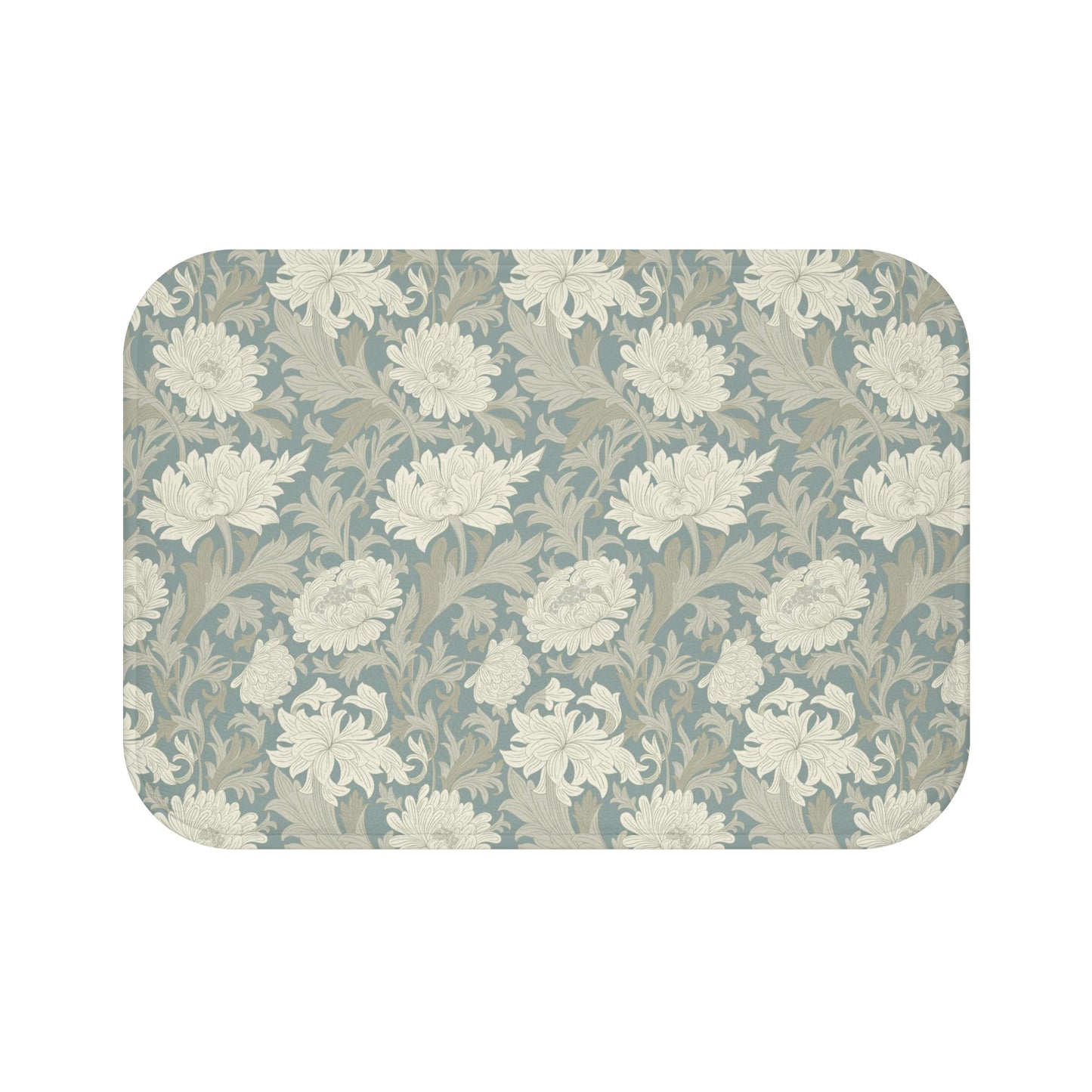 William Morris Bath Mat Chrysanthemum Misty Gray