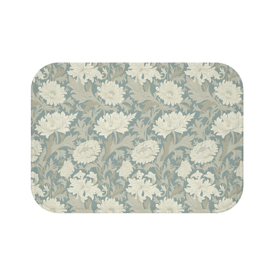 William Morris Bath Mat Chrysanthemum Misty Gray