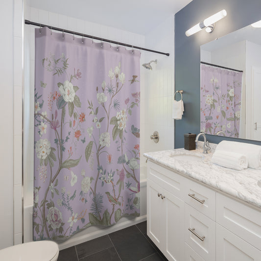 Chinoiserie Fresco Floral Lilac Shower Curtain