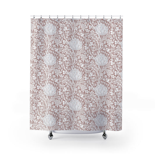 William Morris Artichoke Blush Pink Shower Curtain