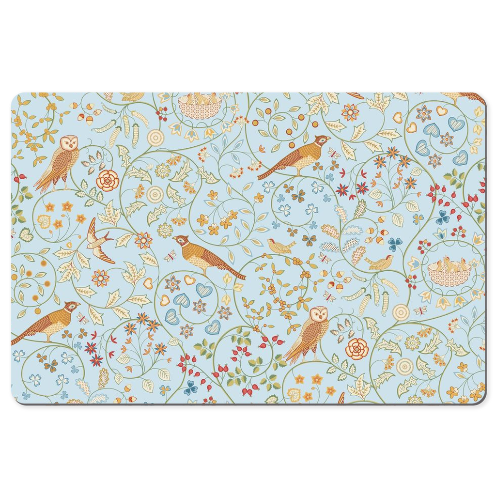 William Morris Desk Mat Newill Light Blue Woodland