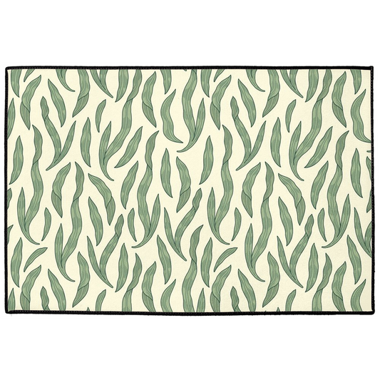 Falling Leaf Indoor/Outdoor Floor Mat William Morris Cream Green