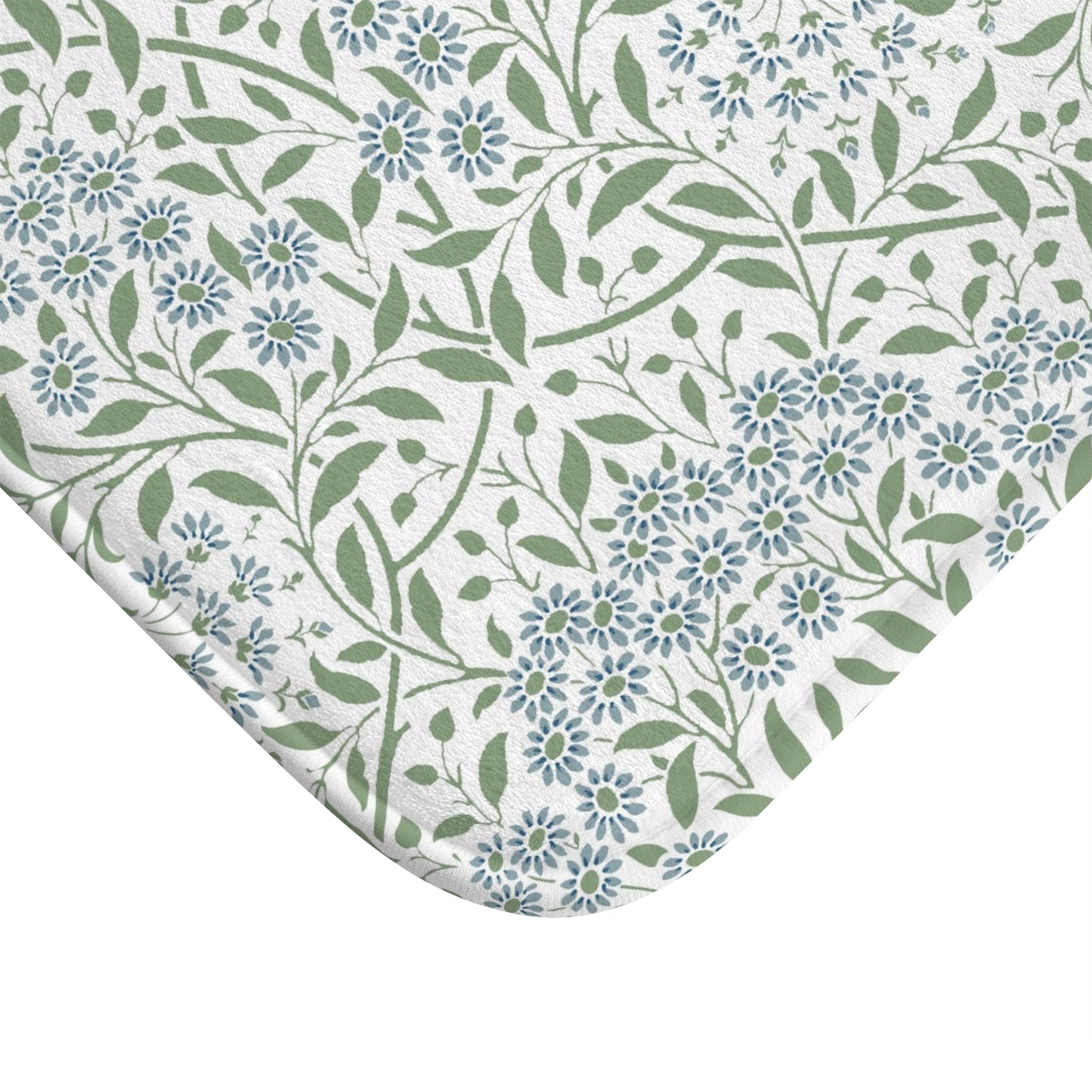 William Morris Bath Mat Floral Blue Green