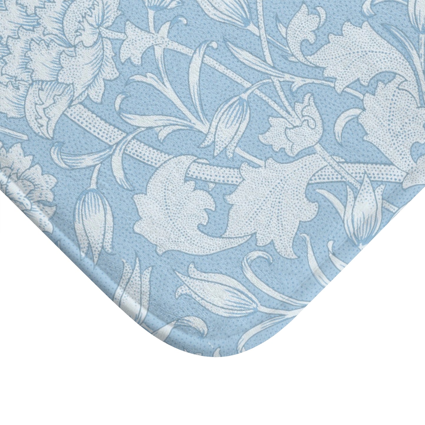 William Morris Bath Mat Pink & Rose Cornflower Blue