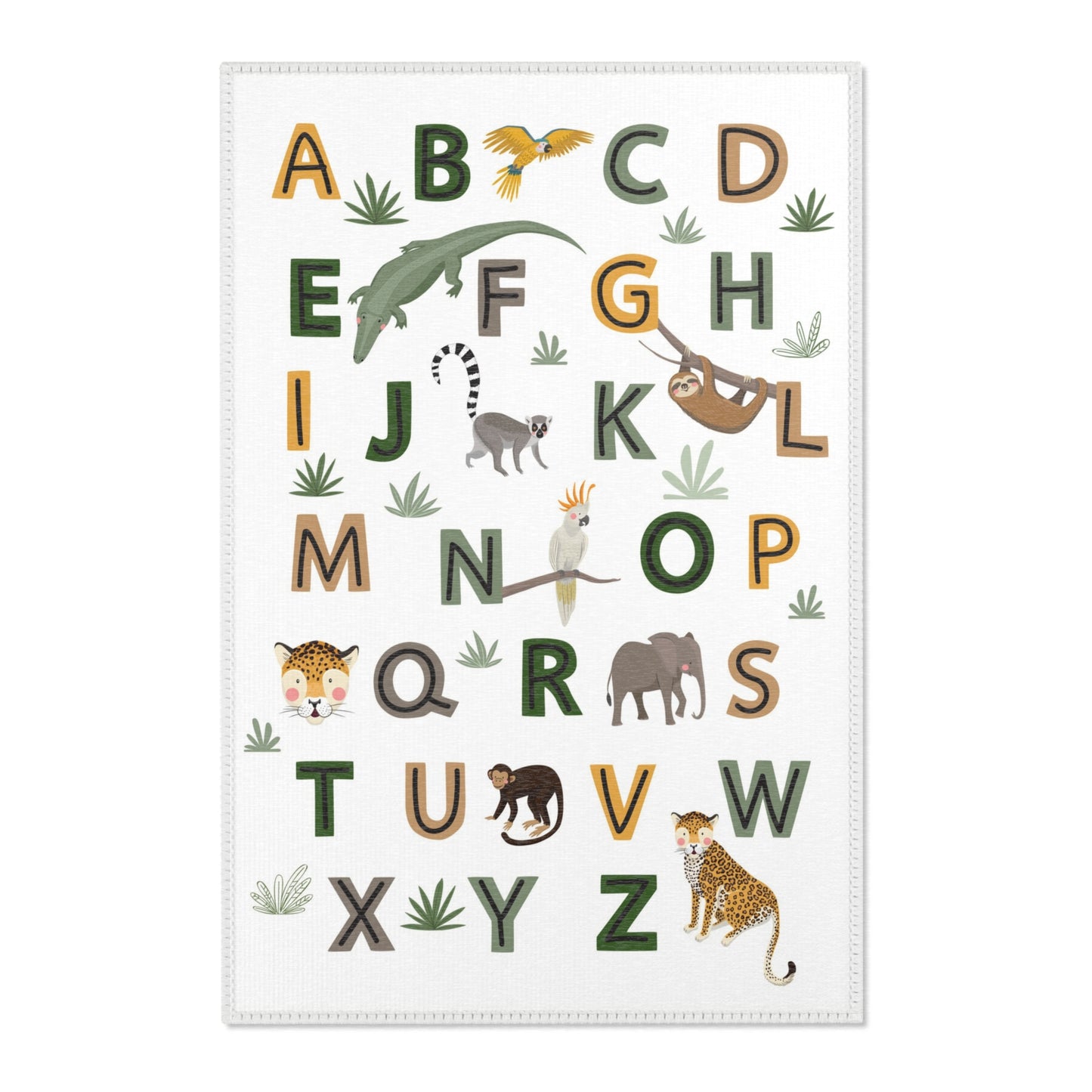 Alphabet Animal Safari Nursery Rug Play Mat